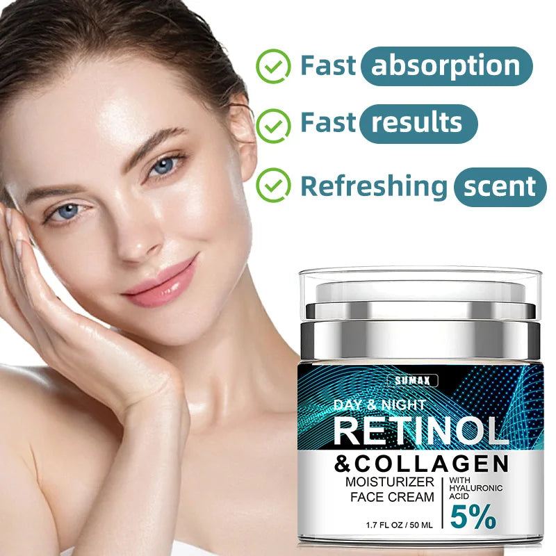 Retinol Anti-Aging Face Cream – Moisturizing Wrinkle Remover with Collagen & Hyaluronic Acid | 50ML