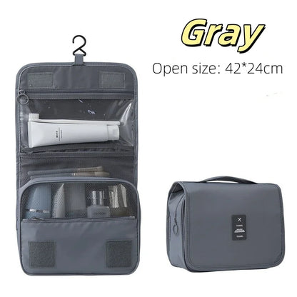High-Quality Travel Makeup Bag - Waterproof Toiletries Organizer, Women's Hook Storage