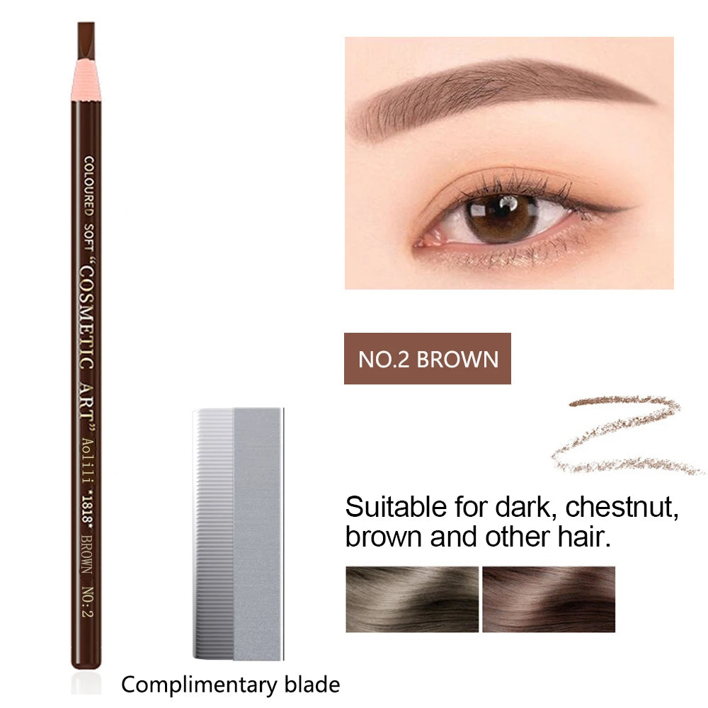 Waterproof Eyebrow Pencil – Long-lasting Brow Enhancer, Professional Makeup, Brow Lift & Feather Effect - Beauty & Beyond