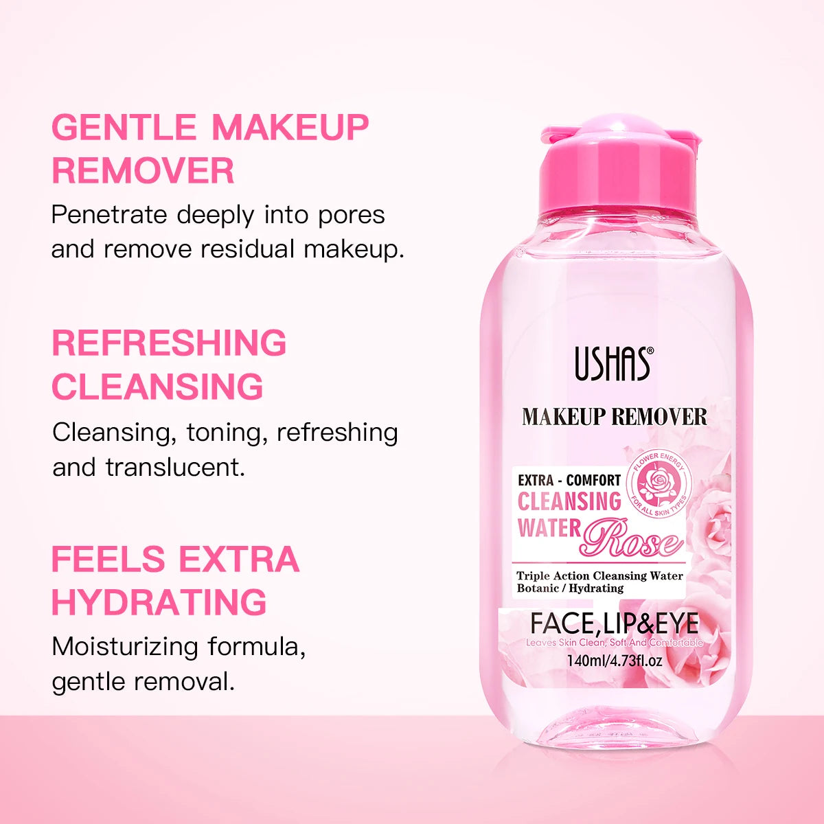 USHAS Makeup Remover Water – Gentle & Moisturizing Facial Cleanser for Sensitive Skin - Beauty & Beyond