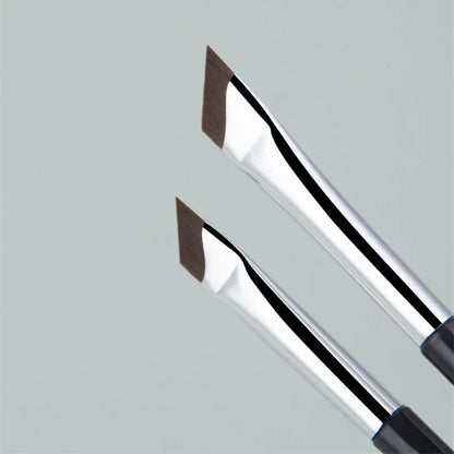2PCS Angled Eyeliner Brushes – Ultra Thin Fine Eyebrow & Flat Sickle Makeup Tools