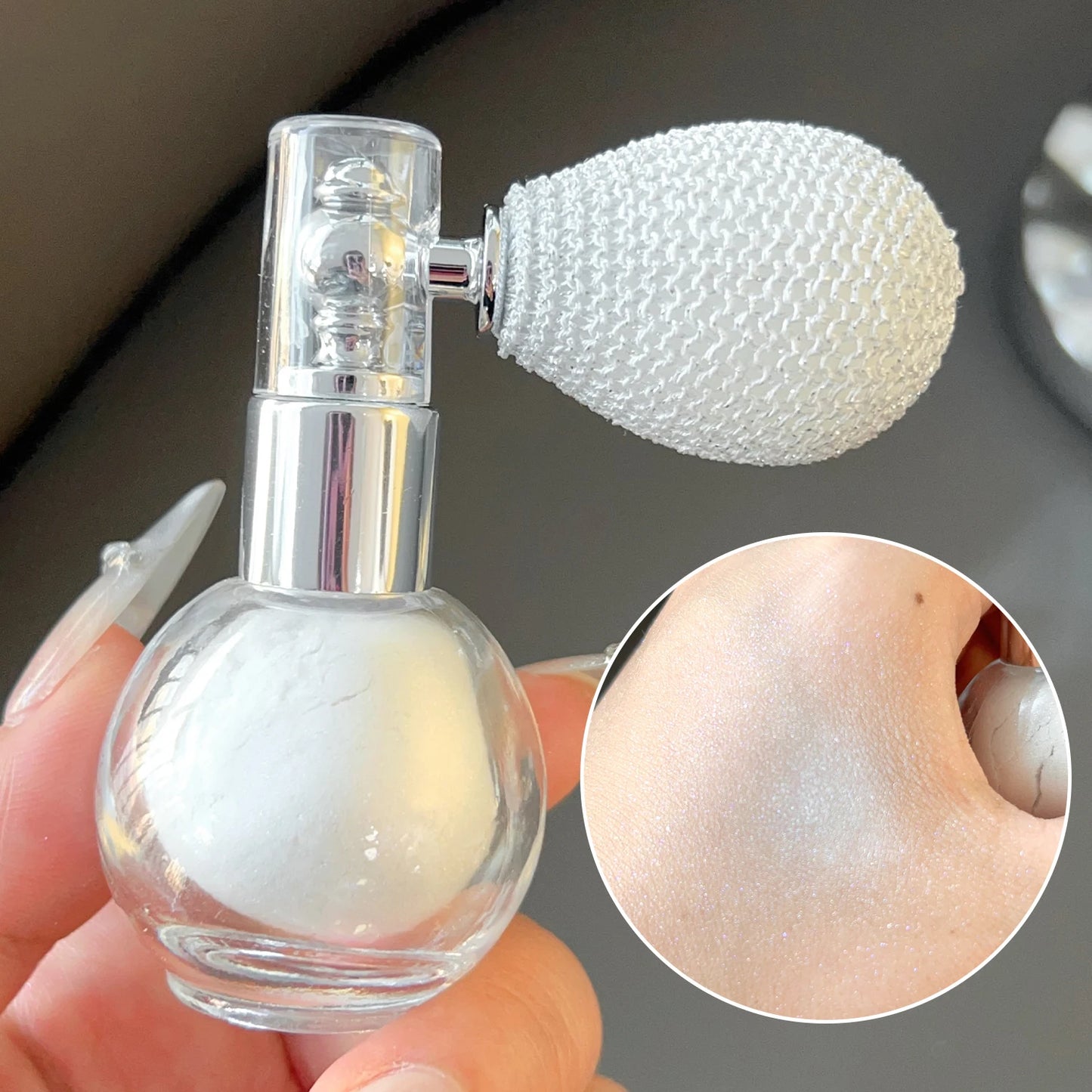 Diamond Highlighter Powder Spray – Waterproof High Gloss Glitter Bronzer & Illuminator for Face & Body - Beauty & Beyond