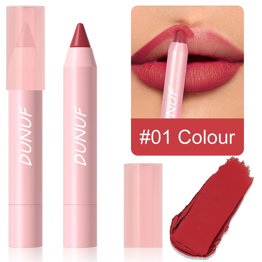 18-Color Lipstick Pencil Set – Waterproof Matte Tint & Lip Contour | Long-Lasting, Non-Stick Lipliner Pens