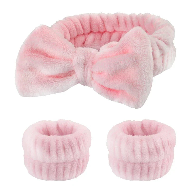 1/2/3PCS Face Wash Wristbands & Headband - Hair Care & Makeup Headband for Women