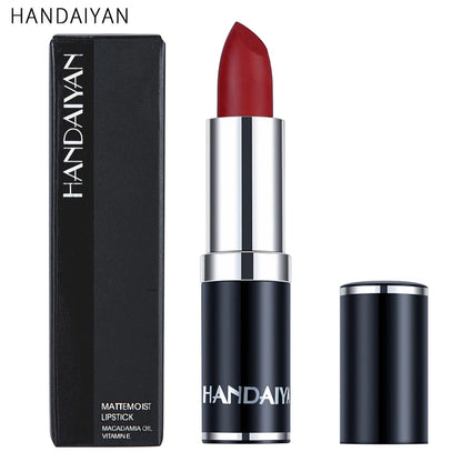 12-Color Matte Lipstick – Waterproof, Long-Lasting, Moisturizing Velvet Finish, High Pigment - Beauty & Beyond