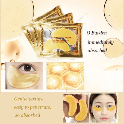 InniCare Crystal Collagen Gold Eye Mask – 50/60/80/100PCS Anti-Dark Circles Beauty Patches | Korean Skincare