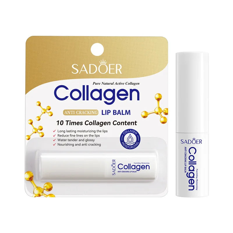Moisturizing Lip Balm - Collagen, Hydrating, Repairing Dry Lips, Anti-Cracking & Brightening - Beauty & Beyond