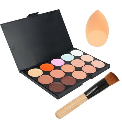 15-Color Face Concealer & Contour Palette – Professional Makeup