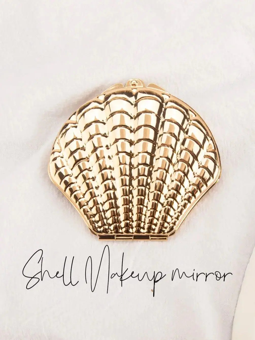1PC Golden Shell Double-Sided Makeup Mirror - Portable, Gift for Girlfriend, Mum, Sister, Teacher - Beauty & Beyond