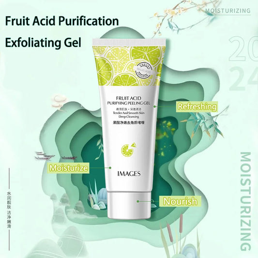 Natural Fruit Acid Peeling Gel – Deep Clean, Moisturizing & Gentle Face Scrub - Beauty & Beyond