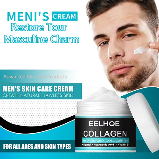 Collagen Face Cream for Men – Wrinkle Smoothing, Firming & Moisturizing | Hyaluronic Acid Whitening
