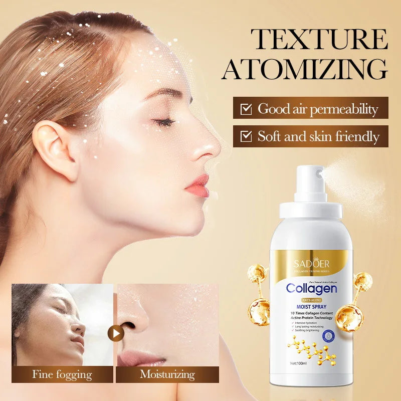 Collagen Moisturizing Spray - Anti-Wrinkle, Hydrating Toner, Fast-Absorbing Face Mist - Beauty & Beyond