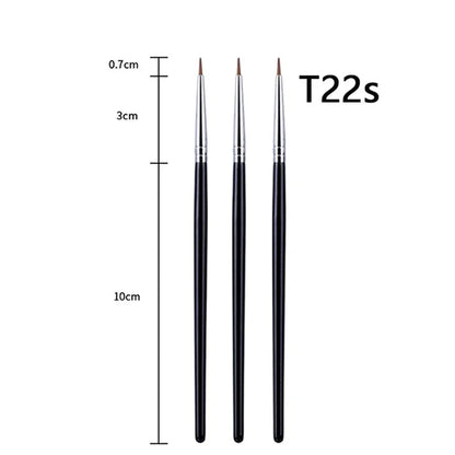 T22 Fine Eyeliner Brush - Precision Thin, Liquid/Gel, Professional Makeup Tool - Beauty & Beyond