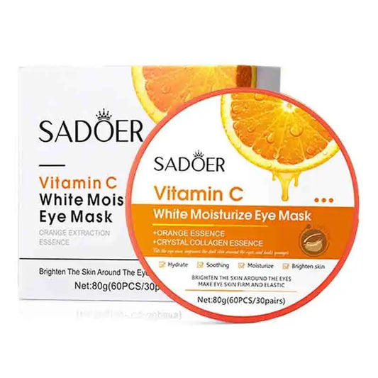60pcs SADOER Vitamin C Eye Masks – Dark Circles, Eye Bags, Firming & Moisturizing Care - Beauty & Beyond