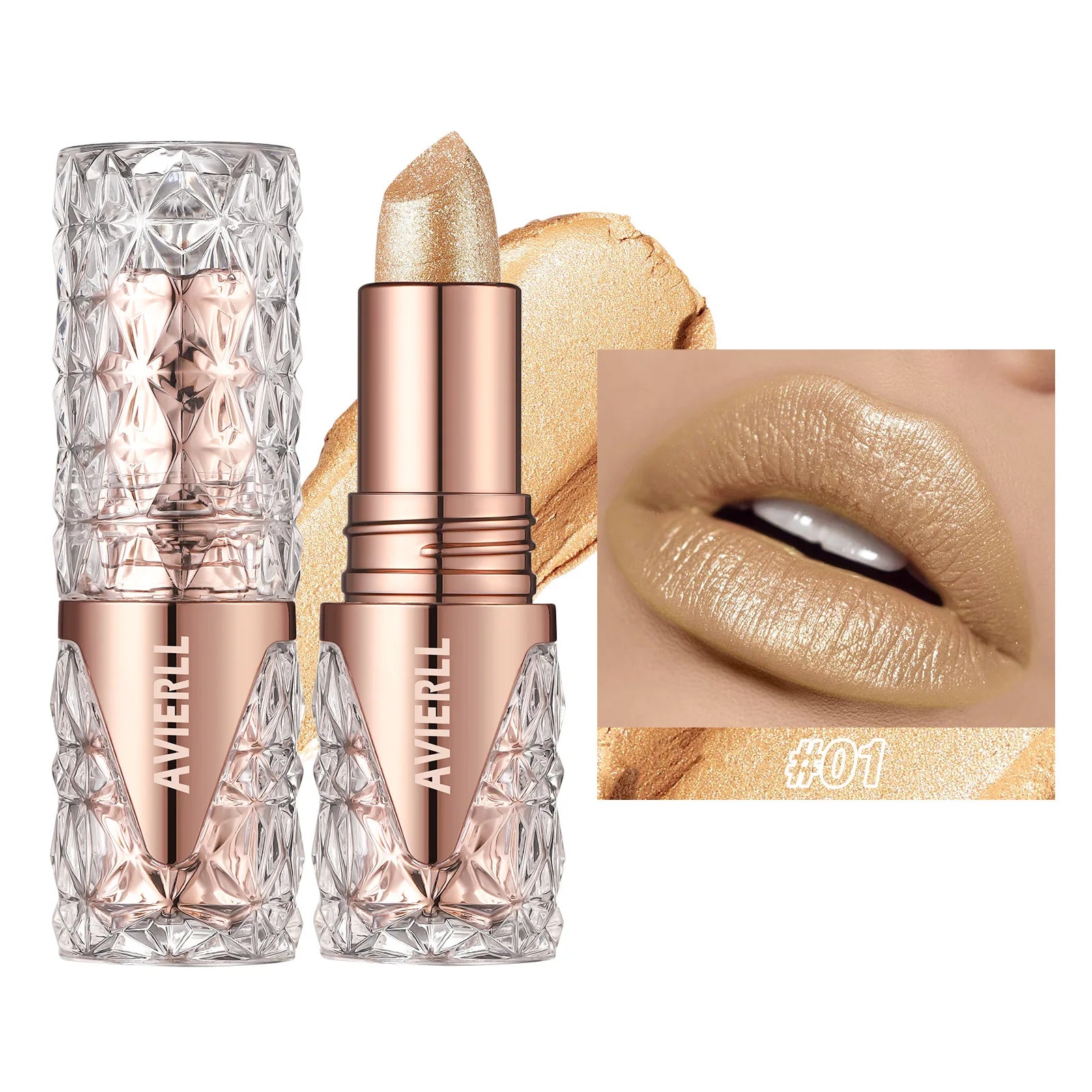 6 Colors 3-in-1 Pearlescent Sparkling Lipstick – Matte Glitter, Waterproof, Long-Lasting, Pearl Shine Lip Gloss, Shimmer Sexy Makeup - Beauty & Beyond