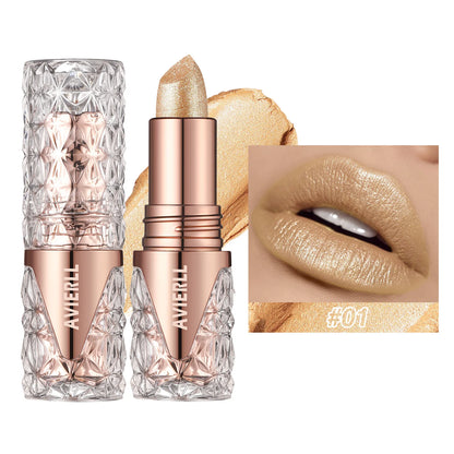 6 Colors 3-in-1 Pearlescent Sparkling Lipstick – Matte Glitter, Waterproof, Long-Lasting, Pearl Shine Lip Gloss, Shimmer Sexy Makeup - Beauty & Beyond