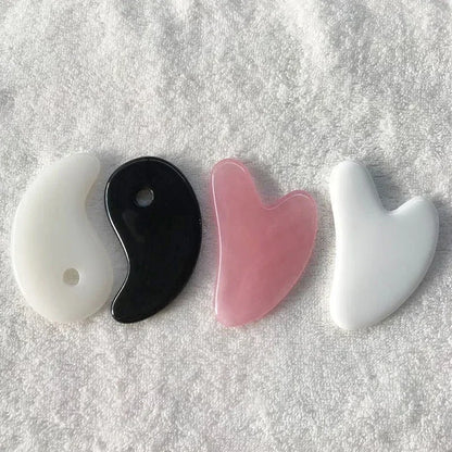 1PC Heart-Shaped Gua Sha Massager - Beeswax Scraper for Face, Spa & Acupuncture Tool - Beauty & Beyond