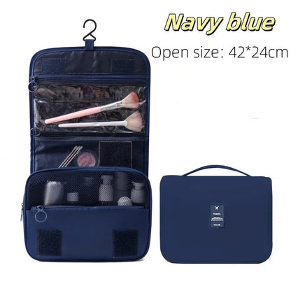 High-Quality Travel Makeup Bag - Waterproof Toiletries Organizer, Women's Hook Storage