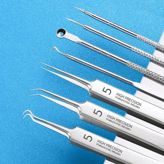 German Ultra-Fine No. 5 Blackhead & Pimple Remover - Acne Needle Tool, Beauty Tweezers