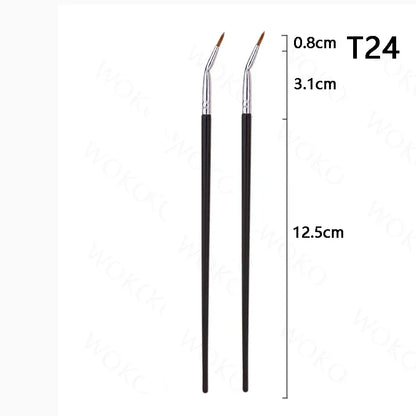 Pincel delineador fino T22: herramienta de maquillaje profesional de precisión, fina, para líquidos o gel.