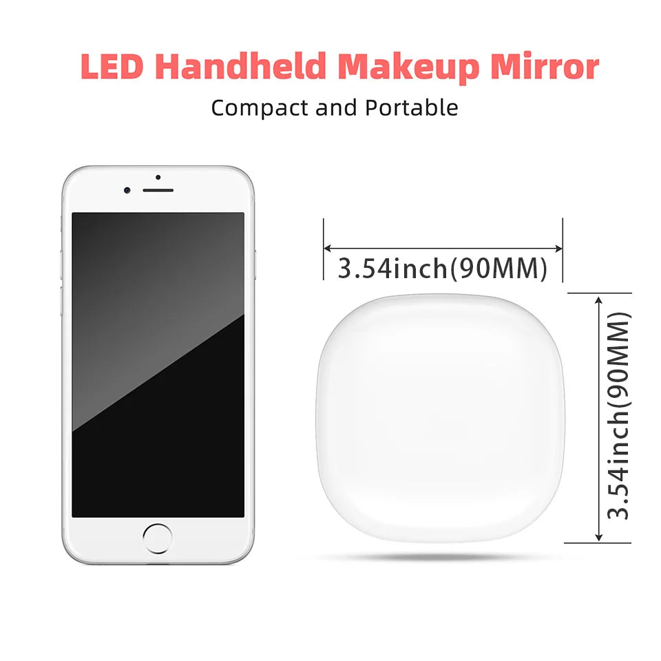 Mini Foldable LED Makeup Mirror - 5x/10x Magnification, Rechargeable, Compact - Beauty & Beyond