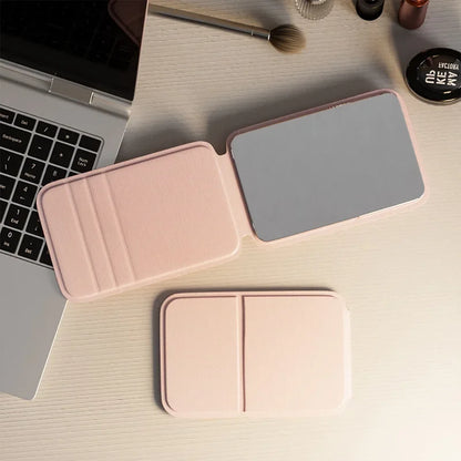 Portable Handheld Mini Makeup Mirror - Adjustable, Folding, for Dorm & Office Use