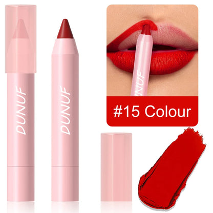 18-Color Lipstick Pencil Set – Waterproof Matte Tint & Lip Contour | Long-Lasting, Non-Stick Lipliner Pens