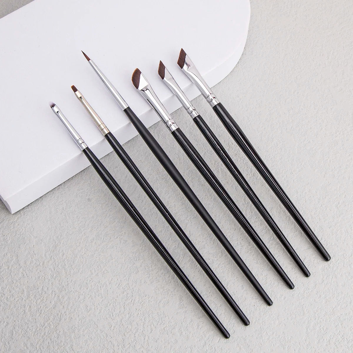 6PCS Eyeliner Brush Set – Thin Gel, Flat Top & Concealer Detail Brushes for Eye Makeup