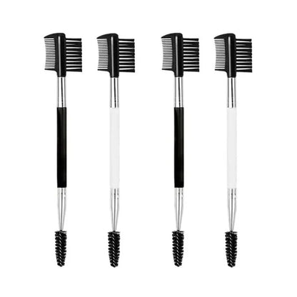 Double-Ended Wood Handle Eyebrow & Eyelash Brush 2 IN 1, Professional Makeup Tool - Beauty & Beyond