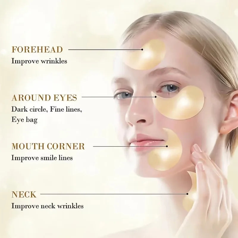 24K Gold Hyaluronic Acid Eye Mask – Dark Circles Removal & Collagen Care - Beauty & Beyond
