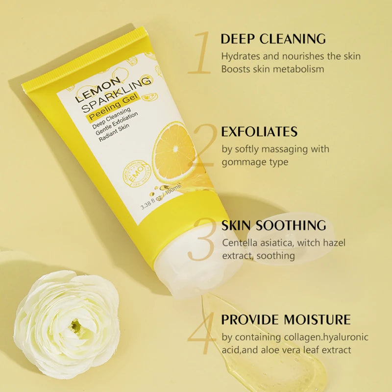 Lemon Face Wash - Exfoliating Cleanser Gel, Moisturizing, Dead Skin & Blackhead Remover - Beauty & Beyond