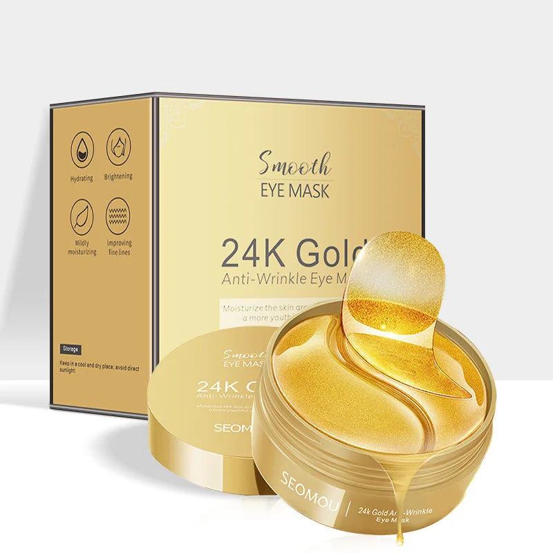 24K Gold Hyaluronic Acid Eye Mask – Dark Circles Removal & Collagen Care - Beauty & Beyond
