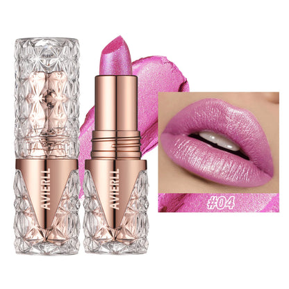 6 Colors 3-in-1 Pearlescent Sparkling Lipstick – Matte Glitter, Waterproof, Long-Lasting, Pearl Shine Lip Gloss, Shimmer Sexy Makeup - Beauty & Beyond