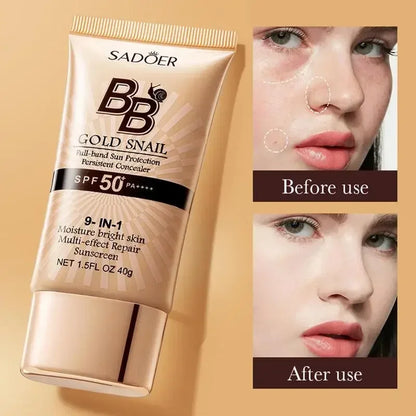 SPF50+ Gold Snail BB Cream - Whitening, Foundation, Concealer, Moisturizing, Long-Lasting Makeup Primer - Beauty & Beyond