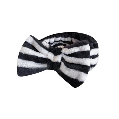 Spa Headband Bow - Soft Coral Fleece for Makeup, Shower, Face Washing, Hair Accessory