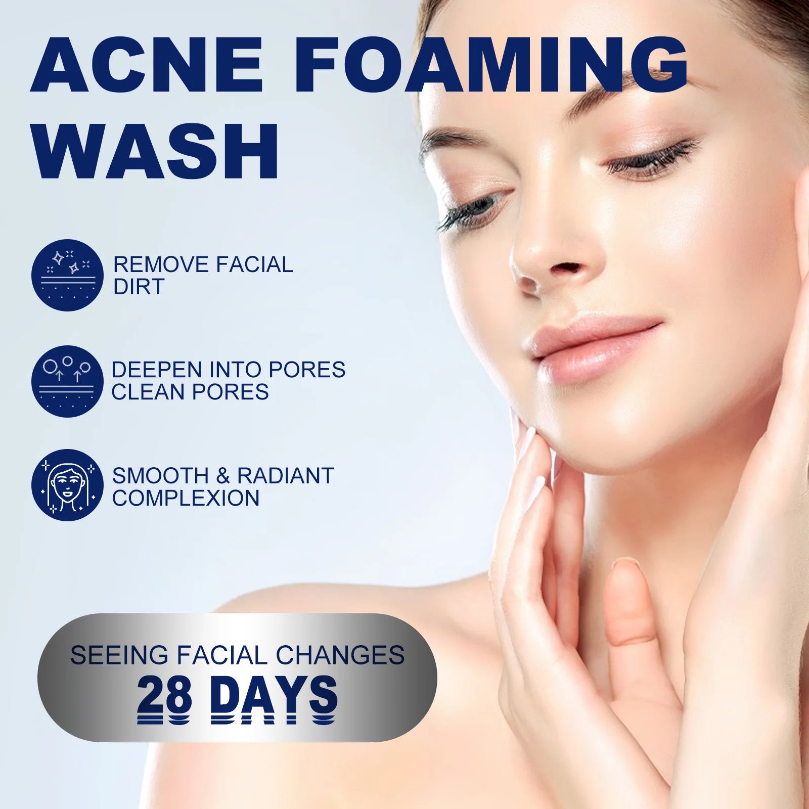Facial Cleanser - Anti-Acne, Oil Control, Blackhead Remover, Pore Shrinking, 100g - Beauty & Beyond