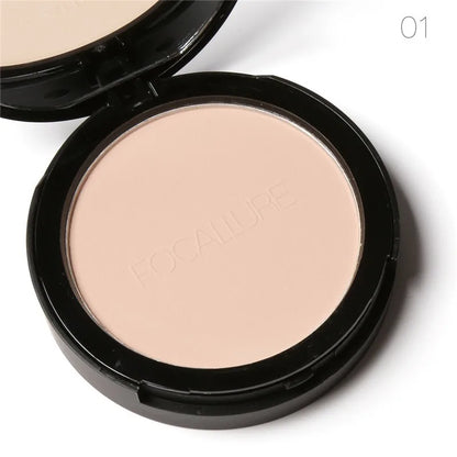 FOCALLURE 3-Color Face Powder – Brighten, Oil-Control, Nude Pressed Foundation