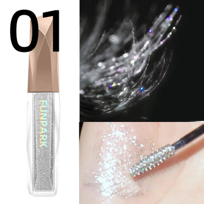 1PC Sparkling Eyelash Mascara - Long-Lasting Shimmer, Eyeshadow & Highlighter, Pearlescent - Beauty & Beyond