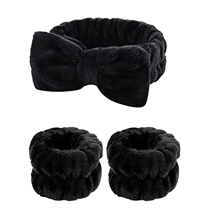 1/2/3PCS Face Wash Wristbands & Headband - Hair Care & Makeup Headband for Women