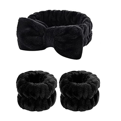 1/2/3PCS Face Wash Wristbands & Headband - Hair Care & Makeup Headband for Women