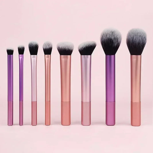 7/8pcs Makeup Brush Kit - Soft Synthetic Hair, Foundation, Blush, Eyeshadow, Makeup Tools