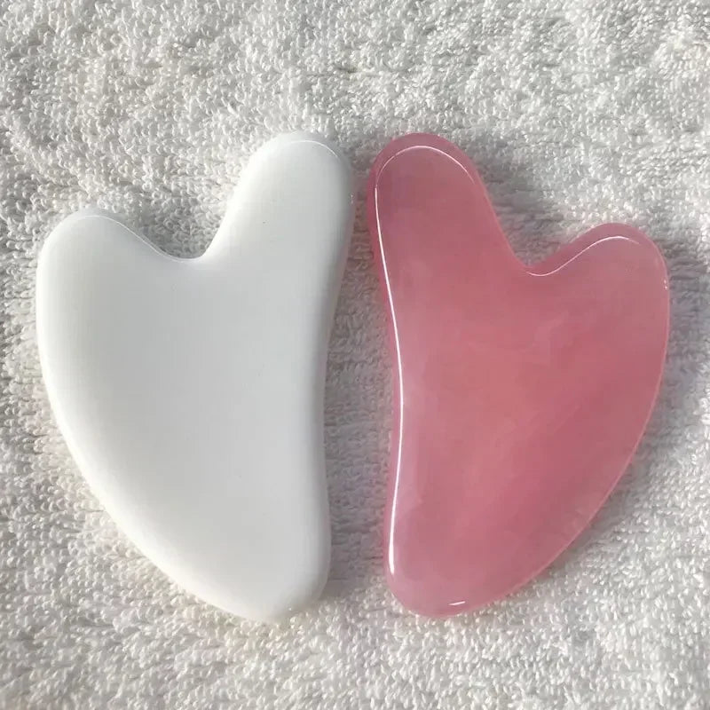 1PC Heart-Shaped Gua Sha Massager - Beeswax Scraper for Face, Spa & Acupuncture Tool - Beauty & Beyond