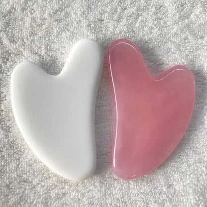 1PC Heart-Shaped Gua Sha Massager - Beeswax Scraper for Face, Spa & Acupuncture Tool - Beauty & Beyond