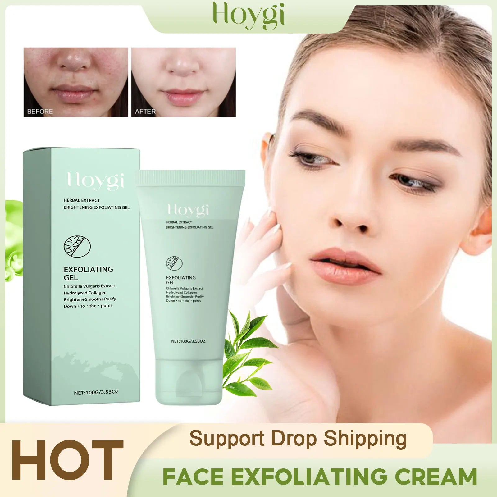 Face Exfoliating Cream - Dead Skin Remover, Whitening, Pore Exfoliator, Brightening Gel - Beauty & Beyond