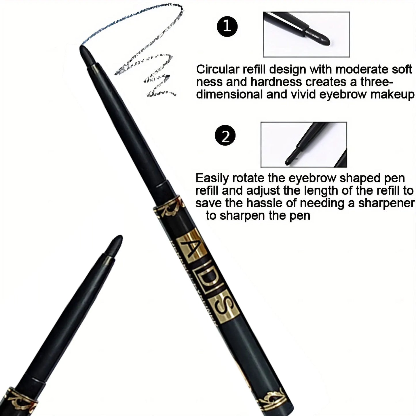 3pcs Waterproof Black Eyeliner Pencils - Long-Lasting, Smudge & Sweat Proof, Bold Eye Makeup - Beauty & Beyond