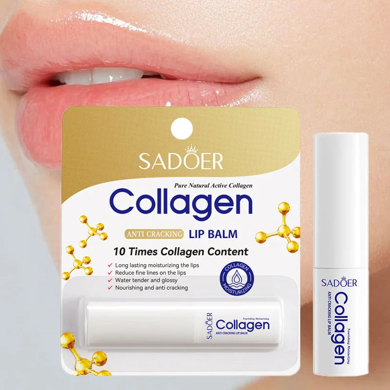 Moisturizing Lip Balm - Collagen, Hydrating, Repairing Dry Lips, Anti-Cracking & Brightening - Beauty & Beyond