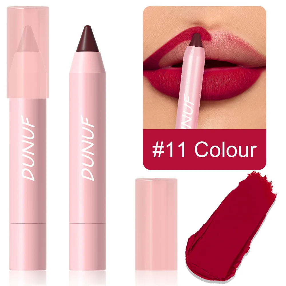 18-Color Lipstick Pencil Set – Waterproof Matte Tint & Lip Contour | Long-Lasting, Non-Stick Lipliner Pens