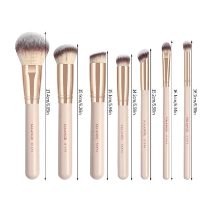 MAANGE 7pcs Makeup Brushes Set - Foundation, Powder, Concealer, Blush, Blending, Soft Bristles - Beauty & Beyond