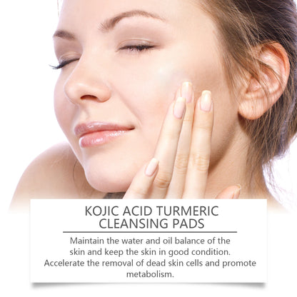 Turmeric & Kojic Acid Cleansing Pads – Pore Cleanser & Makeup Remover | Oil Control & Brightening Facial Sponge