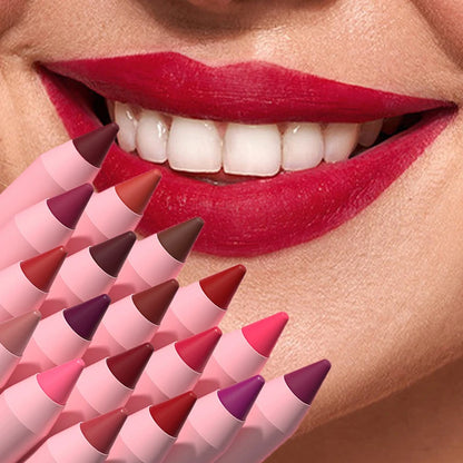 18-Color Lipstick Pencil Set – Waterproof Matte Tint & Lip Contour | Long-Lasting, Non-Stick Lipliner Pens